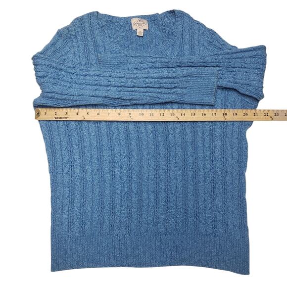 St. John’s Bay Light Blue Cable Knit Sweater – Women’s XL, Cotton Blend Pullover - Picture 7 of 10